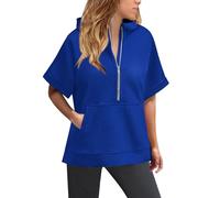 Sudadera con capucha genérica para mujer con Quart Zip - Sudadera con capucha ligera para mujer con mangas con capucha elegante con dos bolsillos sudadera Color sólido Tops Primavera Otoño Sudadera