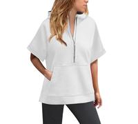 Sudadera con capucha genérica para mujer con Quart Zip - Sudadera con capucha ligera para mujer con mangas con capucha elegante con dos bolsillos sudadera Color sólido Tops Primavera Otoño Sudadera