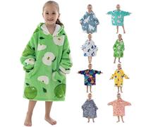 Sudadera con capucha genérica para niña y niños de gran tamaño suéter de gran tamaño suéter de niño polar suave y cálido Sherpa Sudaderas Interior Exterior Grande Tamaño Cómodo Sudadera, verde, Talla