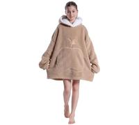 Sudadera con capucha genérica para niño niña Sherpa suéter de gran tamaño polar para niños de gran tamaño manta suave y cálida sudaderas de gran tamaño cómodo interior exterior, caqui, Talla única