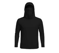 Sudadera con capucha genérica UPF 50+ ligera transpirable de manga larga para hombre y mujer, protección solar al aire libre, Le Noir, XL