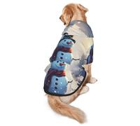 Sudadera con capucha gigante de muñeco de nieve en la calle para perros medianos y grandes, ropa de poliéster suave para mascotas, adecuada para todas las estaciones