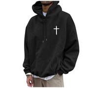 Sudadera con capucha God Loves You para mujer, diseño gráfico de letras a la moda, ligeras, cristianas, con capucha para mujer, ajuste holgado, ajuste holgado, personalizado para otoño, Negro, M