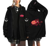 Sudadera con Capucha Hazbin Hotel - Charlie Morningstar Y Vaggie, Estampado Anime Unisex para Cosplay (12 de Octubre,M)