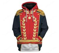 Sudadera con capucha histórica de guerra revolucionaria uniforme traje 3D sudadera con estampado militar chaqueta para hombres y mujeres, Simón Bolívar, Medium