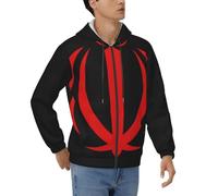Sudadera con Capucha Hombre Impresión República Islámica De Irán Emblema Nacional Cremallera Completa Cazadora Anti-Viento Forro Polar Casual con Bolsillos Laterales Estilo Urbano Patriótico