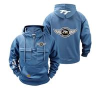 Sudadera con Capucha Hombre para I.s.l.e of M.a.n T..T Chaqueta Cómoda Abrigo Media Cremallera Ropa Deportiva Manga Larga Entrenamiento Estampadas-LanSe||s