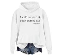 Sudadera con capucha "I Will Never Let Your Legacy Die Free Speech Support, blanco, S