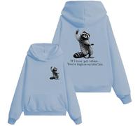Sudadera con capucha «If I Ever Get Rabies You're High On My Bitin' List» "I Have Rabies Shirt Bitin List Raccoon", azul celeste, M
