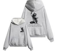 Sudadera con capucha «If I Ever Get Rabies You're High On My Bitin' List» "I Have Rabies Shirt Bitin List Raccoon", gris, M