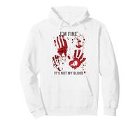 Sudadera con Capucha I'm Fine It's Not My Blood Splatter Bloody Sudadera con Capucha, Unisex para Adultos, Blanco, M