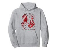 Sudadera con Capucha I'm Fine It's Not My Blood Splatter Bloody Sudadera con Capucha, Unisex para Adultos, Gris Jaspeado, S