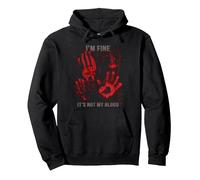 Sudadera con Capucha I'm Fine It's Not My Blood Splatter Bloody Sudadera con Capucha, Unisex para Adultos, Negro, XL