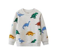 Sudadera con Capucha Infantil de Lana con Diseños de Dinosaurios para Niños Abrigo Cálido de Manga Larga para Juego Diario y Actividades al Libre (Beige, 182)