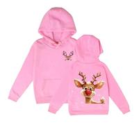 Sudadera con Capucha Infantil Manga Larga Tejido Estampado Navideño Diseño Encantador Ropa Cómoda Niñas Abrigo Casual Diario (5-6 Years)