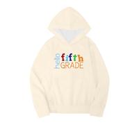 Sudadera con Capucha Infantil para Niñas Temporada Otoño Invierno Ropa Escolar Quinto Prenda Cómoda Estampado de Manga Larga Abrigo Diario (Light Yellow, 10-12 Years)