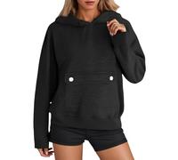 Sudadera con capucha informal para mujer con bolsillo, forro polar monocolor, para el día a día, tiempo libre, versátil y combinable con pantalones informales, ideal para cualquier época del año