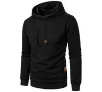 Sudadera con capucha jacquard para hombre, básica, deportiva, con textura, para exteriores, manga larga, para otoño e invierno, sudadera cálida con cordón, sudadera de moda, Negro, L