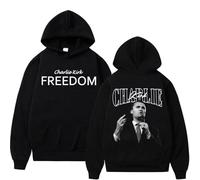 Sudadera con Capucha Justicia para Charlie Kirk Estilo Harajuku Ropa de Hombre Estilo Urbano Forro Polar Informal Manga Larga.