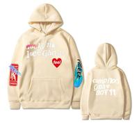 Sudadera con capucha Kanye With The Same Foam Love Letters con estampado de graffiti para hombre y mujer, holgada, casual, D2, Almendra, S-5XL