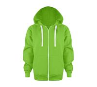 Sudadera con Capucha Larga Color sólido Cremallera Manga Larga Chaqueta Ligera Abrigo otoño Invierno niñas niños Adolescentes Ropa Casual Superior Sudaderas con Bolsillos Hombre (Green, 3-4 Years)