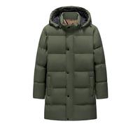 Sudadera con capucha larga y cálida para hombre, talla grande, abrigo acolchado con capucha, chaqueta clásica de tela ártica, estilo coreano, gabardina parker holgada para invierno, verde, 8XL