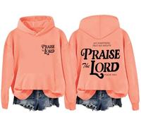 Sudadera con capucha «Let Everything That Has Breath Praise The Lord» para mujeres y hombres, naranja, L