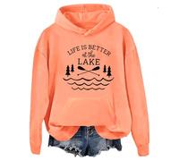 Sudadera con capucha Life Is Better At The Lake Life Is Better At The Lake, naranja, S