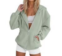 Sudadera con Capucha Mujer Sudadera de Manga Larga Color Sólido Chaqueta Chaqueta de Punto Grueso Hoodie Oversize Bolsillo con Cremallera Baratas Sweatshirts Y2K Tops Casuales Hoodie Ajuste Holgado