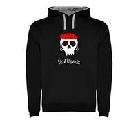 Sudadera con Capucha Negra Bicolor con Logotipo de Fito y Fitipaldis Hombre Tallas S M L XL XXL (as4, Alpha, s, Regular, Regular, S)