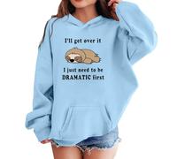 Sudadera Con Capucha Niña Camiseta Niño Manga Larga Suéter Forro Polar Acogedora, Lindos Suéteres para Niñas Informal Tops Sudaderas Invierno Ropa de Ocio Para Adolescentes (Light Blue, 4-5 Y)