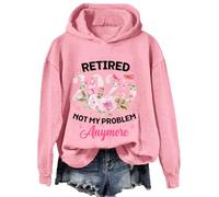 Sudadera con capucha "Not My Problem Anymore" 2025, sudadera jubilada 2025, sudadera con capucha jubilada, regalos de jubilación para hombres y mujeres, rosa, M