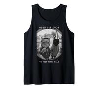 Sudadera con Capucha Open The Door Peephole We Just Wanna Talk Cats Camiseta sin Mangas