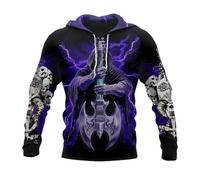 Sudadera con Capucha Original Impresa en 3D para Hombre Sudadera de Estilo gótico con Motivo de Calavera Sudadera con Capucha de Estilo Urbano con Bolsillos