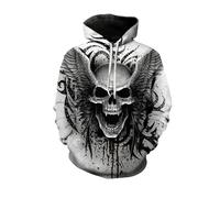 Sudadera con Capucha Original Impresa en 3D para Hombre Sudadera de Estilo gótico con Motivo de Calavera Sudadera con Capucha de Estilo Urbano con Bolsillos