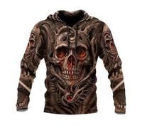 Sudadera con Capucha Original Impresa en 3D para Hombre Sudadera de Estilo gótico con Motivo de Calavera Sudadera con Capucha de Estilo Urbano con Bolsillos
