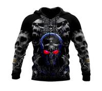 Sudadera con Capucha Original Impresa en 3D para Hombre Sudadera de Estilo gótico con Motivo de Calavera Sudadera con Capucha de Estilo Urbano con Bolsillos
