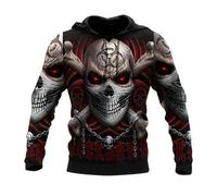 Sudadera con Capucha Original Impresa en 3D para Hombre Sudadera de Estilo gótico con Motivo de Calavera Sudadera con Capucha de Estilo Urbano con Bolsillos