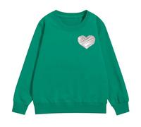 Sudadera con capucha Oversized Corazón Lindo Mujer - Polar Suave de Manga Larga Pullover, Sudadera de moda Campus Otoño, Cómodo para Estudiar y Salir entre Amigos, verde, 5-6 Años