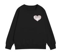 Sudadera con capucha Oversized Corazón Lindo Mujer - Polar Suave de Manga Larga Pullover, Sudadera de moda Campus Otoño, Cómodo para Estudiar y Salir entre Amigos, Le Noir, 5-6 Años