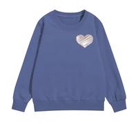 Sudadera con capucha Oversized Corazón Lindo Mujer - Polar Suave de Manga Larga Pullover, Sudadera de moda Campus Otoño, Cómodo para Estudiar y Salir entre Amigos, azul claro, 5-6 Años