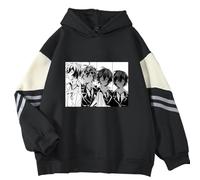 Sudadera con Capucha para Adolescentes Anime Bungou Stray Dogs Sudaderas Niñas Niños Jóvenes Populares De Gran Tamaño Harajuku Streetwear Kawaii Gráfico Cosplay Ropa Fans Regalos (Color 01,M)