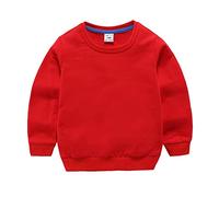 Sudadera con capucha para bebé y niña, color sólido, rojo, 4-5 años
