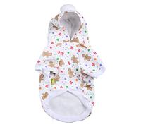 Sudadera con Capucha para de Navidad, Estampado de Fondo Blanco, Lindo Hombre de Jengibre, Chaqueta cálida para Clima frío para Mascotas pequeñas y Grandes, Material de algodón (Metro)