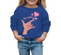 Sudadera con capucha para el día de San Valentín 2026, otoño e invierno, de moda, con estampado de dedos, para niños, azul, 18-24 meses
