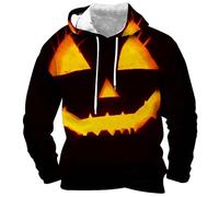 Sudadera con capucha para Halloween, para tiempo libre, manga larga, 3D, estampado de Halloween, deportiva, con cuello redondo, esqueleto, manga larga, punk, oscuro, gótico, espeluznante, blusa para