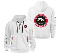 Sudadera Con Capucha Para Hombre 1/4 Para I.s.l.e Of M.a.n T..t Jerséis Sudadera Cómoda Con Capucha Ropa Deportiva De Manga Larga Con Cremallera Hasta La Mitad Abrigos Con Capucha White-2 Medium