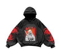 Sudadera con capucha para hombre 3D con estampado de ángel vintage gótico con capucha para hombre, invierno, cálido, de bolsillo, canguro Y2K Harajuku Streetwear Hip Hop Jumper Creativo de moda