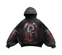 Sudadera con capucha para hombre 3D con estampado de ángel vintage gótico con capucha para hombre, invierno, cálido, de bolsillo, canguro Y2K Harajuku Streetwear Hip Hop Jumper Creativo de moda