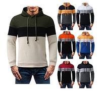 Sudadera con capucha para hombre, a cuadros, casual, con capucha, manga larga, estilo hipster, casual, con bolsillos, jacquard, manga larga, con cordón, gráfico, casual, manga larga, rosso, M